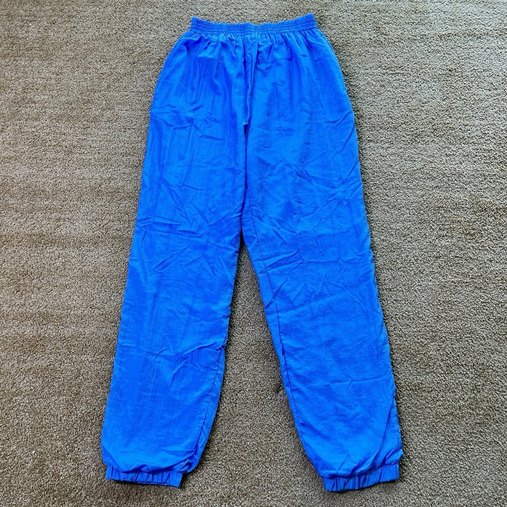 Vintage Mureli Track Pants Large‎ Blue Nylon Lined Joggers Made In Macao 90's